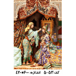 نخ و نقشه تابلو فرش طرح آرایشگر شرقی